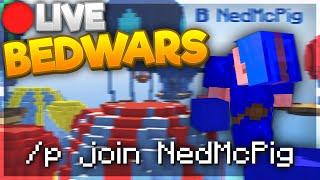  INSANE HYPIXEL BEDWARS LIVE!!!! [/p join NedMcPig] 