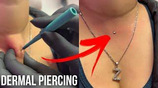 Neck Dermal Piercing  by Underground Tattoos Watford #piercing #dermalpiercing