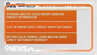 Latest forecast | Gradual warmup before Arctic cold, snow arrive in Colorado