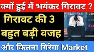 गिरावट के 3 बहुत बड़े कारन  | Why market crash today | Stock market latest news | Share market news