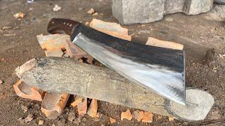 Forging A Super Strong Camping Machete From Spring Leaf