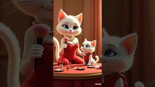 "Adorable Cat Mom and Kitten's Makeup Moment!"#catmom #catkitten#catlover #aianimation #shorts#viral