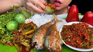 FRESH VEGGIES, SPICY TOMATO CHILLI PASTE, FRIED FISH  * Thai Nam Prik * น้ำพริก