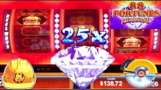 3 REEL 88 Fortunes DIAMOND slot play! Chasing 500x multipliers! Huff N EVEN MORE PUFF!