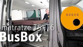 BB04 | QUQUQ BusBox Matratze VW T5/T6 | Campingbox Lösung für deinen VW Multivan mit Schlafsitzbank