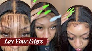 How To Laid Baby Hair For Natural Looking? Straight Lace Frontal Wig | #ELFINHAIR