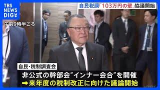 自民党の税制調査会「103万円の壁」議論を開始　来年度の税制改正｜TBS NEWS DIG