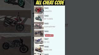 Indian Bike Cars Driving 3D All Cheat Code #shorts #indianbikedriving3d #cheatcodes