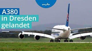 A380: Weltgrößtes Passagierflugzeug wieder in Dresden gelandet | MDR SACHSENSPIEGEL | MDR