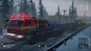 Valley Pipeline Building in Alaska Snowrunner Gameplay with pc Game Over