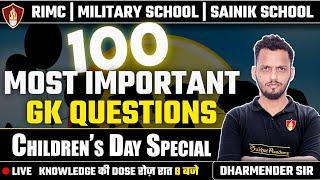 100 Most Important GK Questions | Sainik School and Military School Classes | RIMC Online Coaching