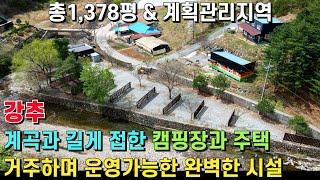 (강추) 청정 계곡과 길게 접한 캠핑장과 주택! 직접 거주하며 운영가능한 완벽한 시설! 부담없는 규모의 매력 넘치는 캠핑장입니다. - 힐링하우스TV (강원도 홍천군)