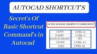 Autocad Shortcuts: Secret's of Basic Shortcut Commands in Autocad!! ( New Research 2020)