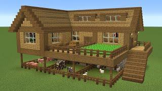 Minecraft - How to build a Huge Survival Farm House Base