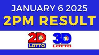 2pm Lotto Result Today January 6 2025 | PCSO 2D 3D Lotto