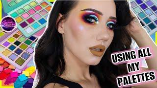 PLAYING WITH ALL MY COSMIC BRUSHES PALETTES | makemeupmissa