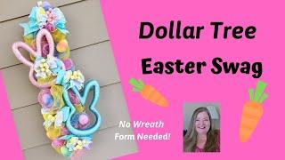 Easter Swag ~ Dollar Tree Easter DIY ~ How to Make an Easter Swag With a 5 Gallon Paint Stir Stick