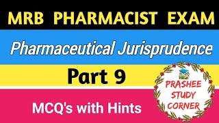 MRB Pharmacist  exam  pharmaceutical jurisprudence mcq @prasheestudycorner2424