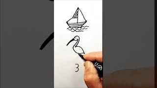 Drawing Idea using Numbers 1 to 3