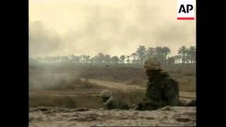 GWT: WRAP Dramatic footage of battle for Basra suburb, British artillery