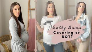 Covering or NOT covering BELLY BUMP? - pregnancy struggles lol  #Shorts