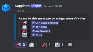 Sapphire: How To Make Reaction Roles in Discord