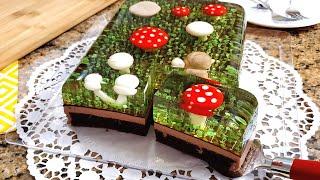 Forest Floor Mushroom Cake - Gelatin Art