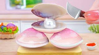 Best Catching Clam  Cooking Delicious Miniature Fried Clam in Mini Kitchen  Tina Mini Cooking