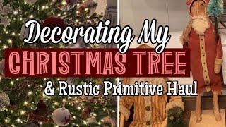 Decorating My Christmas Tree & Rustic Primitive Decor Haul!