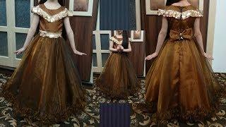 Beautiful party dress for kids || full length umbrella gathered dress tutorial