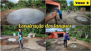 FAMÍLIA UNIDA na CONSTRUÇÃO dos TANQUES//fazendo o contra piso do tanque ferro cimento - vídeo 3