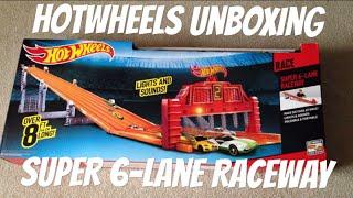Hotwheels Super 6-Lane Raceway Unboxing and Set Up