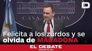 Manuel Adorni felicita a los zurdos que «aportaron a la grandeza de Argentina» y omite a Maradona