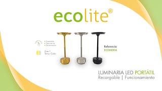 Luminaria LED portátil y recargable ECOMODA ► Ecolite