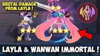 BRUTAL DAMAGE LAYLA IMMORTAL FULL STACK !! COMBO MAGIC CHESS MOBILE LEGENDS 2024 !!