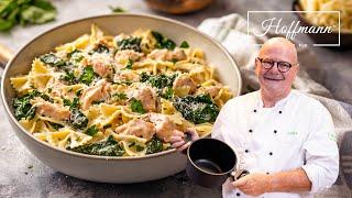 Creamy chicken and spinach pasta pan – quick & delicious | After-work recipe @CALLEkocht