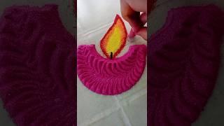 Diya 🪔🪔 diwali rangoli designs | diwali beautiful rangoli | beautiful diya rangoli design #shorts