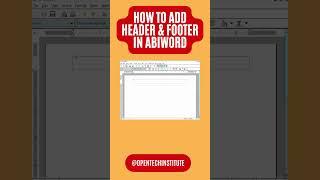 How to insert header & footer in AbiWord word processor for Linux #abiword #abiwordtutorial