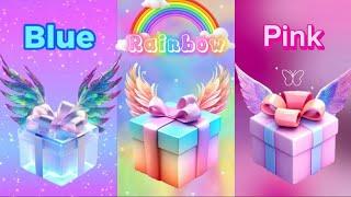Choose your gift pink Vs rainbow blue gift box challenge #wouldyourather  #pinkrainbowbluegift