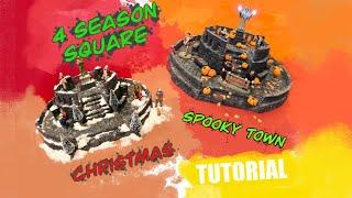 TUTORIAL, creation of 4 seasons square. Spooky Town and Christmas Village.