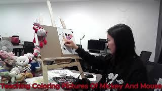 teaching coloring pictures of mickey and mouse