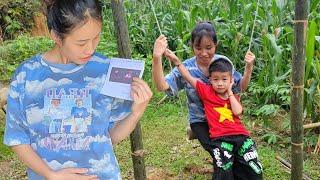 Single Mother Receives Good News - Building a Swing for her Child - Daily life | Quan Kim Liên