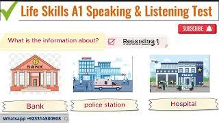 IELTS A1 Life Skills Speaking & Listening Test Full Pattern| Complete Test| Spouse Visa UK