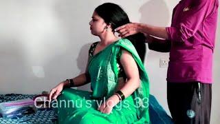 Long hair massage by man ️|| hairstyles for long hair videos || hair play with real sound