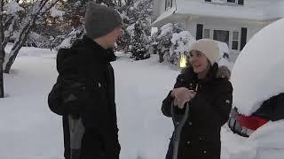 Locals Shoveling Out of the Snow Storm