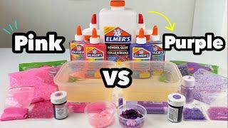 PINK VS PURPLE slime mixing!! (Satisfying slime mixing)