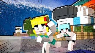 워터파크에 쓰나미가 몰려왔다!!! 꼼짝없이 갇힌 알마..! [ 쓰나미 상황극 ] Minecraft- [알짜]