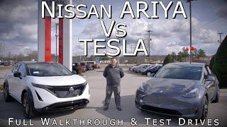 Nissan ARIYA vs a Tesla-Full Comparison & Test Drives from Nissan of Cookeville