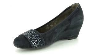 Gabor Fodder 25.369.16 Navy nubuck Wedge Shoes