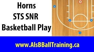 Horns Double High SNR Zone Basketball Offense Play | Horns Basketball Offense Play